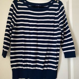 Gap- Women’s Sweater- Blue and White Stripes - XL